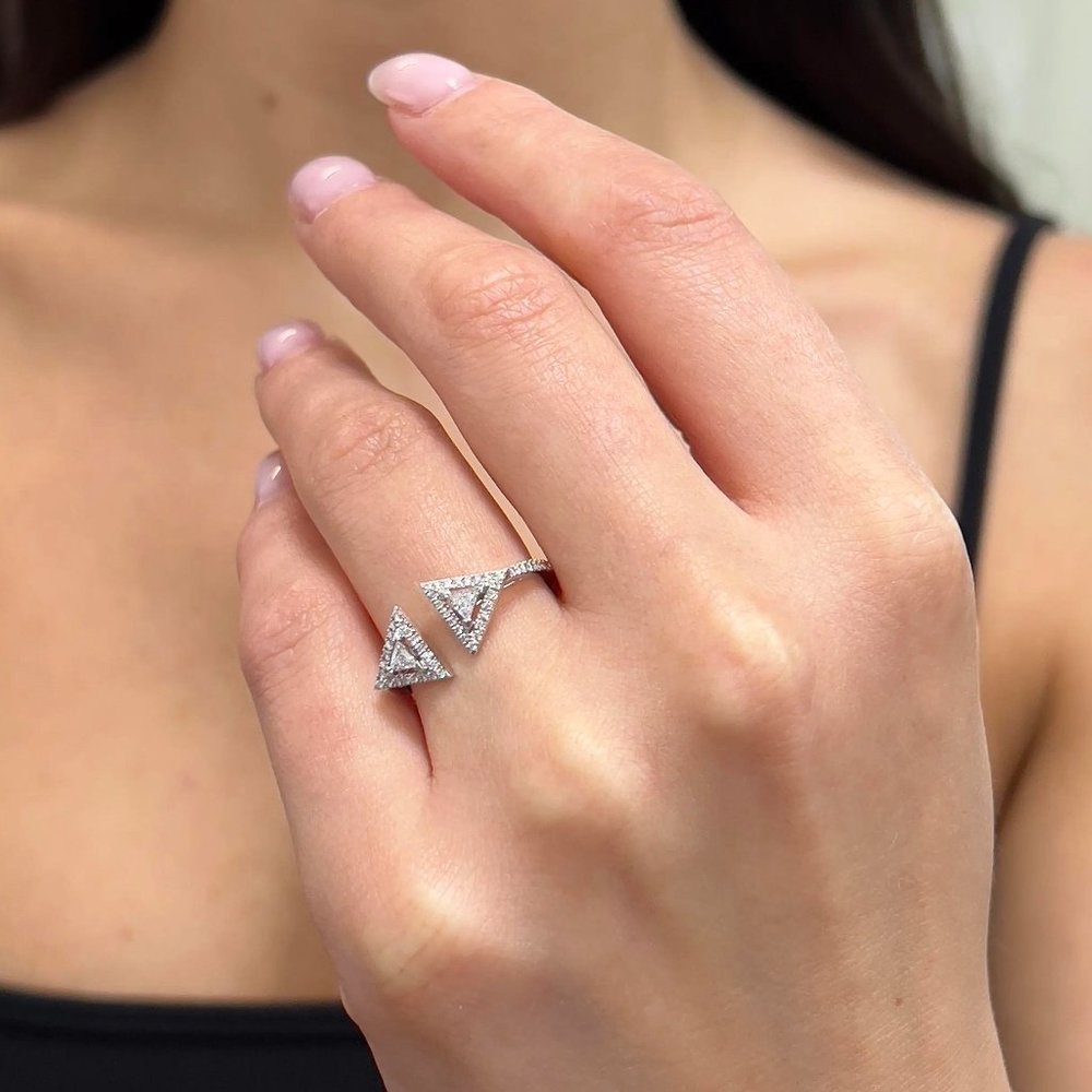 Messika 0.34Cttw Thea Diamond Ring 18K White Gold Size 53 US 6.5